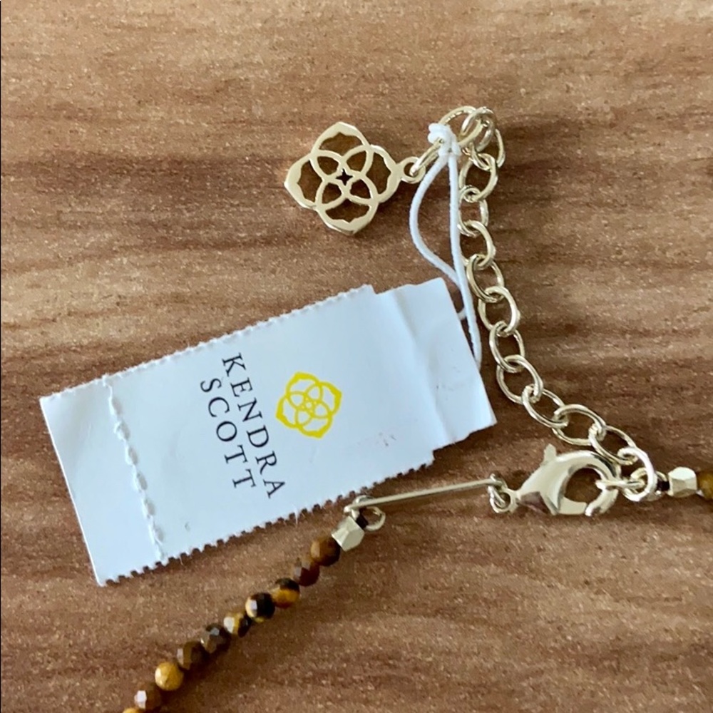 Kendra Scott Elisa Gold Beaded NecklaceTiger's Eye - Picture 7 of 8